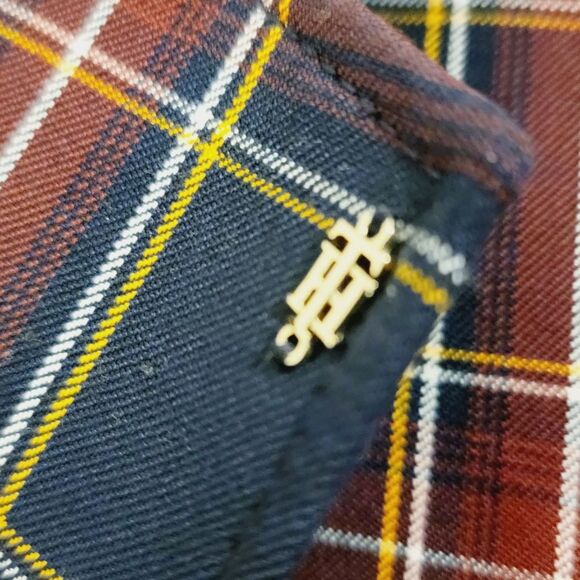 Tommy Hilfiger Navy Red Royal Stewart Plaid Professor Patch Elbow Blazer Size 8 - Picture 6 of 13